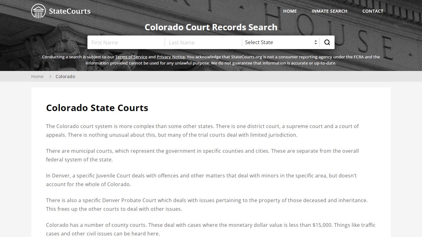 Colorado Court Records - CO State Courts